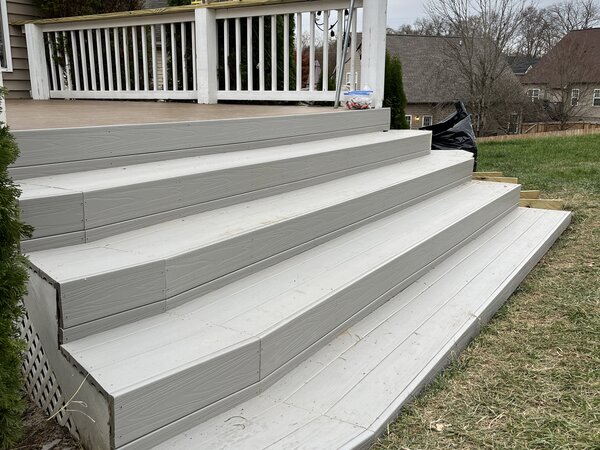 New gray composite deck after renovation in Nashville TN