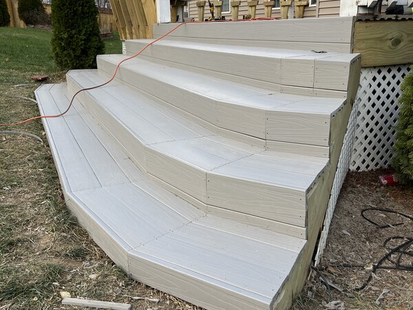 Deck construction with fan-shaped steps in Smyrna TN