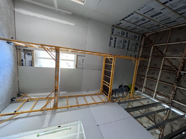 High ceiling drywall installation with scaffolding in Nashville TN