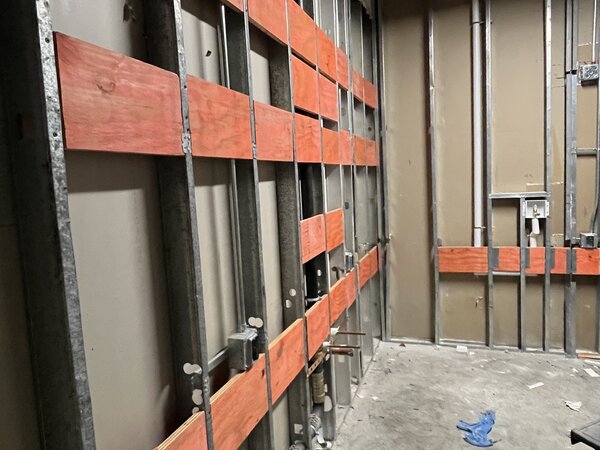 Metal framing with fire stops in commercial hallway Nashville TN