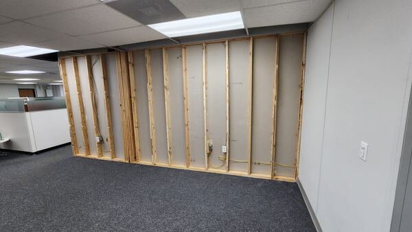 Wood framing during office renovation in Nashville TN